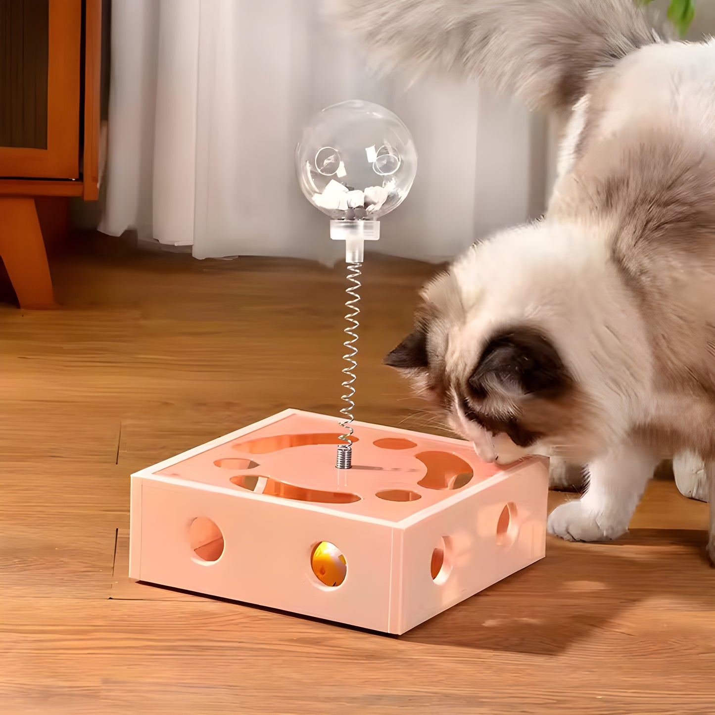 CatSpinn – Automatisk roterande fjäderleksak för katter