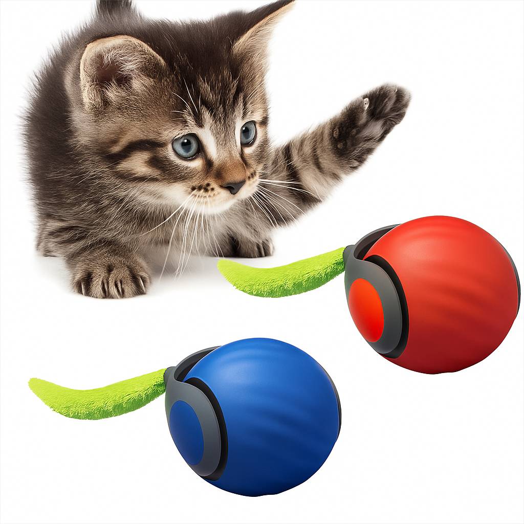 Susa™ - Automatisk leksak som rullar av sig själv och aktiverar din katt med smarta funktioner.